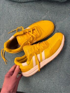 yellow adidas sneakers